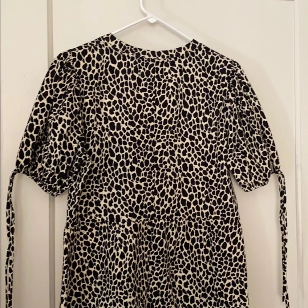 NWT TopShop animal print tie puff sleeve minidress